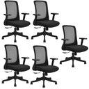 Ver imagem 1 de Kit 5 Cadeiras para Escritório Diretor Office NR17 Boston Preto Rivatti