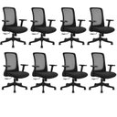 Ver imagem 1 de Kit 8 Cadeiras para Escritório Diretor Office NR17 Boston Preto Rivatti