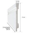 Ver imagem 3 de Rodapé de Poliestireno Frisado 15CMX1,5CMX240CM Branco Casablanca