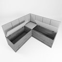 Ver mais imagens de Conjunto Canto Alemão com Baú Trento Mesa Quadrada com Vidro 90x90 e 2 Cadeira Venus em MDP/MDF Bege/Mel/Marfim/Off White