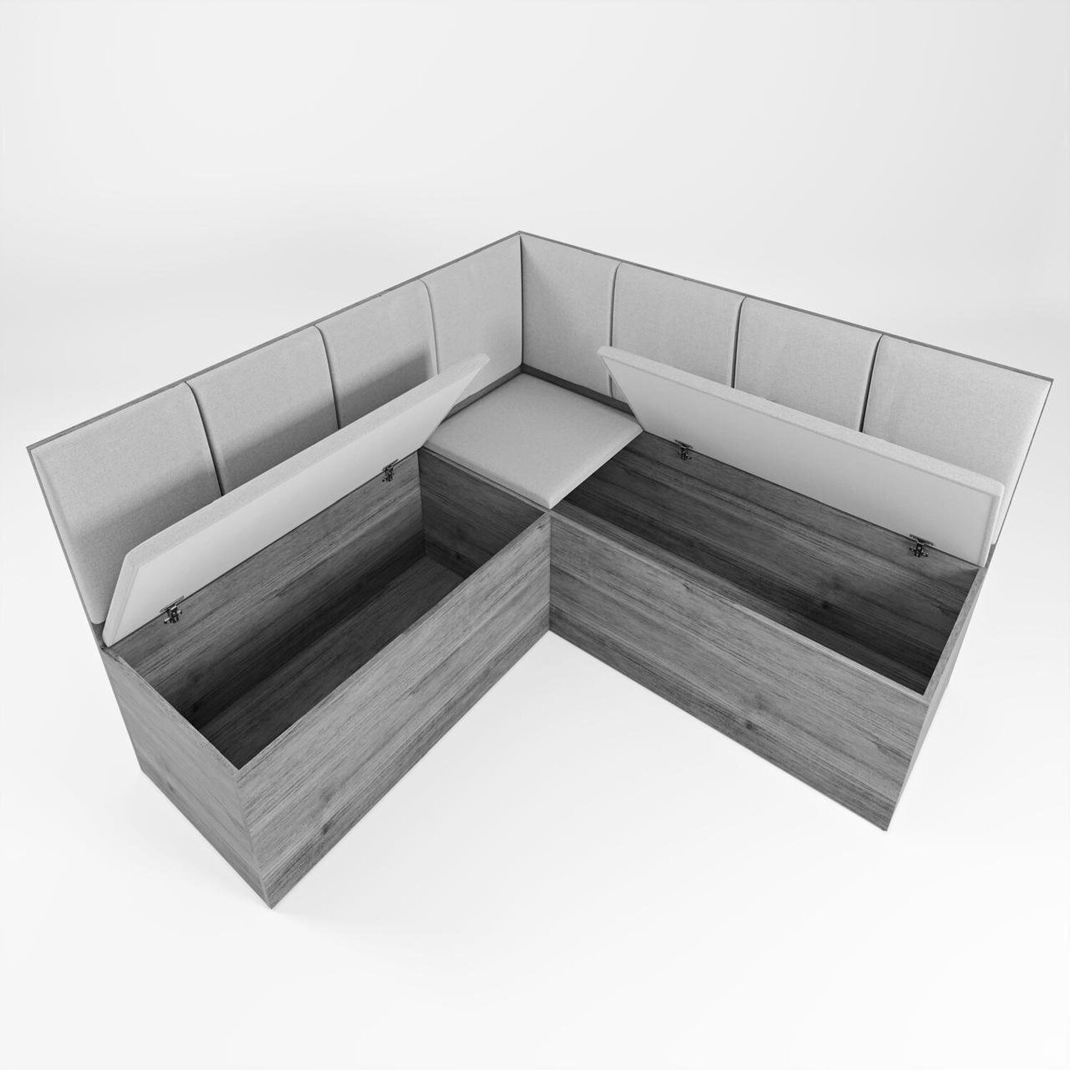 Conjunto Canto Alemão com Baú Trento Mesa Quadrada com Vidro 90x90 e 2 Cadeira Venus em Mdp/mdf - 8