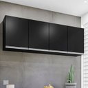 Ver imagem 3 de Armário Aéreo de Geladeira 4 Portas 160 Cm Toledo Preto