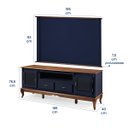 Ver imagem 7 de Conjunto Rack 60503 + Painel 50513 para Sala Pés Luiz Xv 2 Gavetas 2 Portas - Azul Petróleo/imbuia