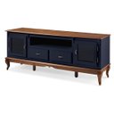 Ver imagem 3 de Conjunto Rack 60503 + Painel 50513 para Sala Pés Luiz Xv 2 Gavetas 2 Portas - Azul Petróleo/imbuia