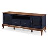 Conjunto Rack 60503 + Painel 50513 para Sala Pés Luiz Xv 2 Gavetas 2 Portas - Azul Petróleo/imbuia - 3