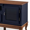 Ver imagem 5 de Conjunto Rack 60503 + Painel 50513 para Sala Pés Luiz Xv 2 Gavetas 2 Portas - Azul Petróleo/imbuia