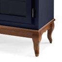 Ver imagem 6 de Conjunto Rack 60503 + Painel 50513 para Sala Pés Luiz Xv 2 Gavetas 2 Portas - Azul Petróleo/imbuia