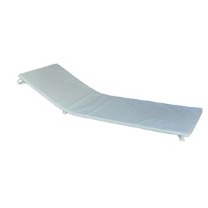 Colchonete em Tecido Acquablock Branco Cru, Almofada para Espreguiçadeira Piscina 184x64x3