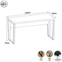 Ver imagem 3 de Escrivaninha Corporativa Industrial 1,40 m X 0,60 m 100% MDF F5 Office Cor:Freijó com Preto