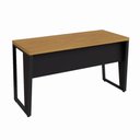 Ver imagem 5 de Escrivaninha Corporativa Industrial 1,40 m X 0,60 m 100% MDF F5 Office Cor:Freijó com Preto