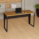 Ver mais imagens de Escrivaninha Corporativa Industrial 1,40 m X 0,60 m 100% MDF F5 Office Cor:Freijó com Preto