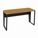 Ver imagem 4 de Escrivaninha Corporativa Industrial 1,40 m X 0,60 m 100% MDF F5 Office Cor:Freijó com Preto