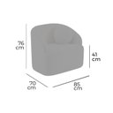 Ver imagem 6 de Poltrona Lua Boucle Off White - Ooca Móveis