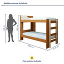 Ver imagem 3 de Beliche Infantil com Grade e Estrado Madeira Onix Bege/Cinamomo/Off White