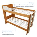 Ver imagem 4 de Beliche Infantil com Grade e Estrado Madeira Onix Bege/Cinamomo/Off White