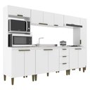 Ver imagem 2 de Cozinha Bia Completa Modulada 6 Pecas 12 Portas 3 Gavetas Branco
