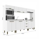 Ver imagem 3 de Cozinha Bia Completa Modulada 6 Pecas 12 Portas 3 Gavetas Branco
