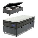 Ver imagem 1 de Cama Box Baú Colchão Solteiro Ortopédico D33 Euro Pillow Ultra 88x188x66cm