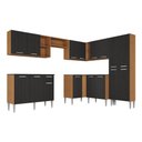 Ver imagem 7 de Armário Cozinha Modulada Completa de Canto 432,5cm Pequim Pop Multimóveis Mp3773 Madeirado/preto
