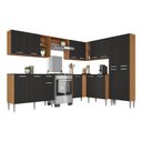 Ver imagem 2 de Armário Cozinha Modulada Completa de Canto 432,5cm Pequim Pop Multimóveis Mp3773 Madeirado/preto