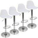 Ver imagem 2 de Kit 4 Banquetas Giratórias Eames com Regulagem de Altura e Base Cromada Brancas Lianto Decor