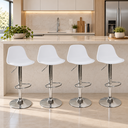 Ver imagem 1 de Kit 4 Banquetas Giratórias Eames com Regulagem de Altura e Base Cromada Brancas Lianto Decor