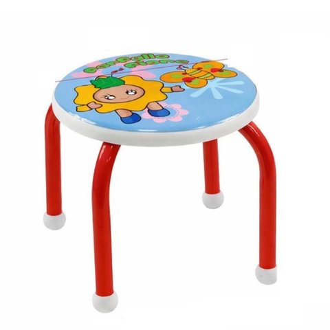 Banqueta Infantil Cadeira Degrau Multiuso Estudos Lanche Quarto Penteadeira Meninas Vermelho