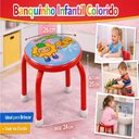 Ver imagem 7 de Banqueta Infantil Cadeira Degrau Multiuso Estudos Lanche Quarto Penteadeira Meninas Vermelho