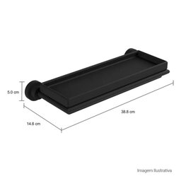 Prateleira de Parede Slim em Louça Preta C/ Metal Black Matte 2030.bl.slm.mt - 4