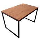 Ver imagem 1 de Mesa Industrial - Madeira e Ferro - Tampo em Pinus Castanheira e Base de Ferro em Preto Eletrostátic