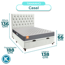 Ver imagem 3 de Conjunto Cama Box Bau Branco Casal + Colchão D23 Pro Inducol + Cabeceira