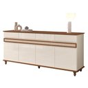 Ver imagem 1 de Buffet Balcão Aco 4 Portas com Acabamento em Ratan Cor Off White Cedro