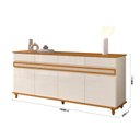 Ver imagem 3 de Buffet Balcão Aco 4 Portas com Acabamento em Ratan Cor Off White Cedro