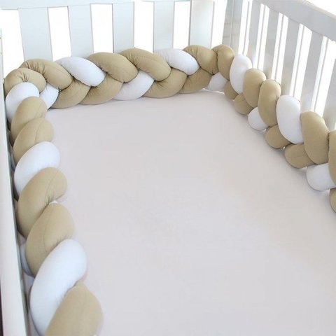 Protetor de Trança para Mini Berço 2,80 Mts - Caqui Militar com Branco