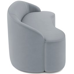 Sofá 4 Lugares Curvo Sala de Estar Living Lótus D02 Veludo Cinza 260 cm C-317 - Lyam Decor - 7