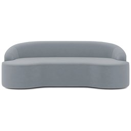 Sofá 4 Lugares Curvo Sala de Estar Living Lótus D02 Veludo Cinza 260 cm C-317 - Lyam Decor - 3