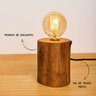 Luminária de Mesa Tronco Eucalipto Natural Rustico – Bivolt, Soquete E27 - 2