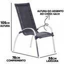 Ver imagem 2 de Jogo 3 Cadeiras Garden Alumínio Área Piscina e Jardim Trama Preto