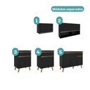 Ver imagem 5 de Cozinha Completa Atlanta 10 Portas 3 Gavetas MDP 225cm Preto Touch Móveis Carraro