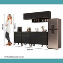 Ver imagem 3 de Cozinha Completa Atlanta 10 Portas 3 Gavetas MDP 225cm Preto Touch Móveis Carraro