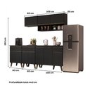 Ver imagem 7 de Cozinha Completa Atlanta 10 Portas 3 Gavetas MDP 225cm Preto Touch Móveis Carraro