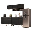 Ver imagem 6 de Cozinha Completa Atlanta 10 Portas 3 Gavetas MDP 225cm Preto Touch Móveis Carraro