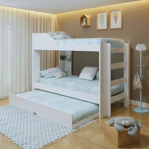 Treliche Solteiro Infantil Onix Espresso Móveis Branco