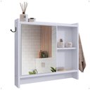 Ver imagem 1 de Armário Aéreo Espelheira Armarinho para Banheiro com Espelho Genova - Branco - Lojas Rpm