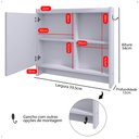 Ver imagem 7 de Armário Aéreo Espelheira Armarinho para Banheiro com Espelho Genova - Branco - Lojas Rpm