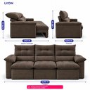 Ver imagem 2 de Sofá 3 Lugares Retrátil e Reclinável 2,00m Lyon Velusoft Café Cama Inbox