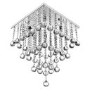 Ver imagem 3 de Lustre de Cristais Legítimos k9 de 30mm, Com 40cm de Alt, Para Hall/Recepção/Escritório, Base de Ino