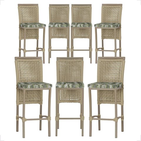 7 Banqueta em Alumínio Roma Fendi Corda Náutica Tecido 5