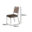 Ver imagem 4 de Conjunto Sala de Jantar Mesa Retangular com 6 Cadeiras Natani Yescasa Cromado/Marrom