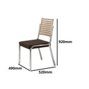 Ver imagem 4 de Conjunto Sala de Jantar Mesa Retangular com 6 Cadeiras Natani Yescasa Cromado/Marrom/Bege
